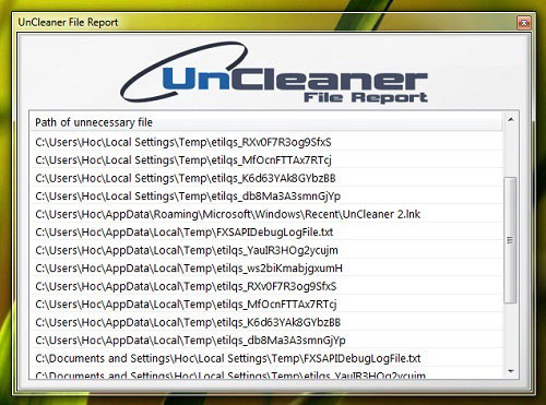 Dọn sạch file rác của trình duyệt và hệ thống, Công nghệ thông tin, Don sach file rac, file rac, trinh duyet, phan mem UnCleaner, UnCleaner, phan mem